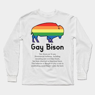 Gay Bison G4b - Can animals be gay series - meme gift t-shirt Long Sleeve T-Shirt